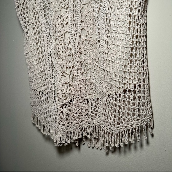 Cyrus Tan Crochet Vacation Resortwear Boho Top - Picture 5 of 16